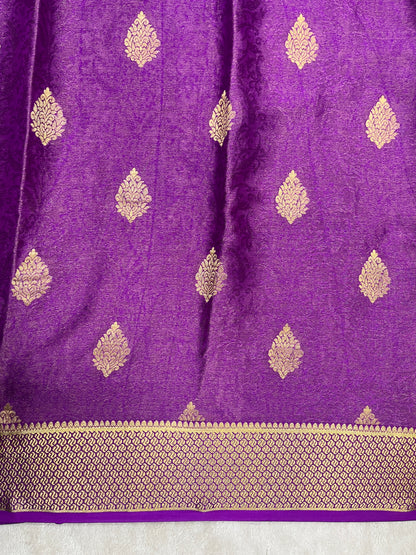pure crepe mysore silk In Purple Brocade With Self Blouse -16271503