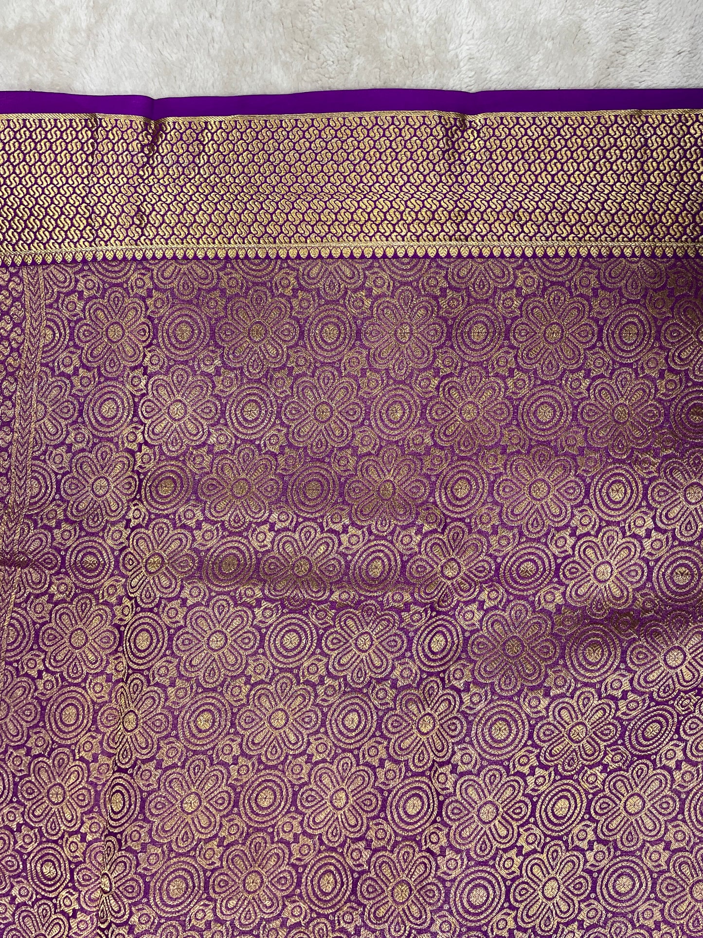 pure crepe mysore silk In Purple Brocade With Self Blouse -16271503
