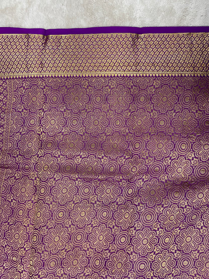 pure crepe mysore silk In Purple Brocade With Self Blouse -16271503