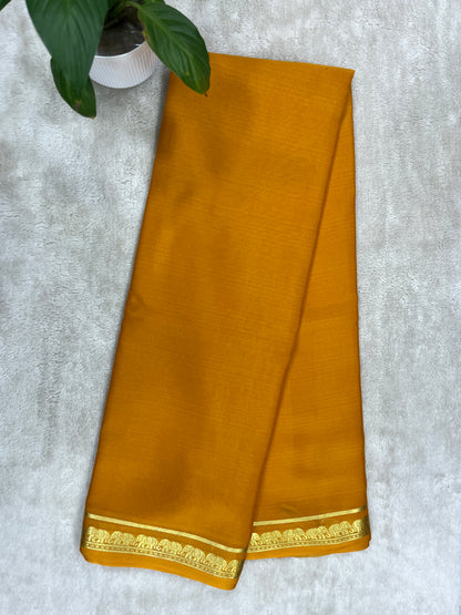 pure crepe mysore silk in piping Yellow Self Blouse _1146006