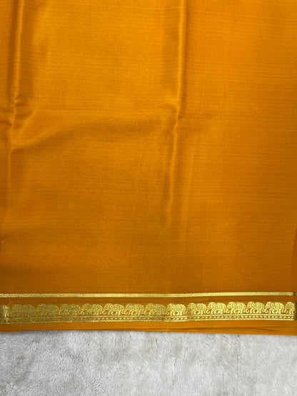 pure crepe mysore silk in piping Yellow Self Blouse _1146006