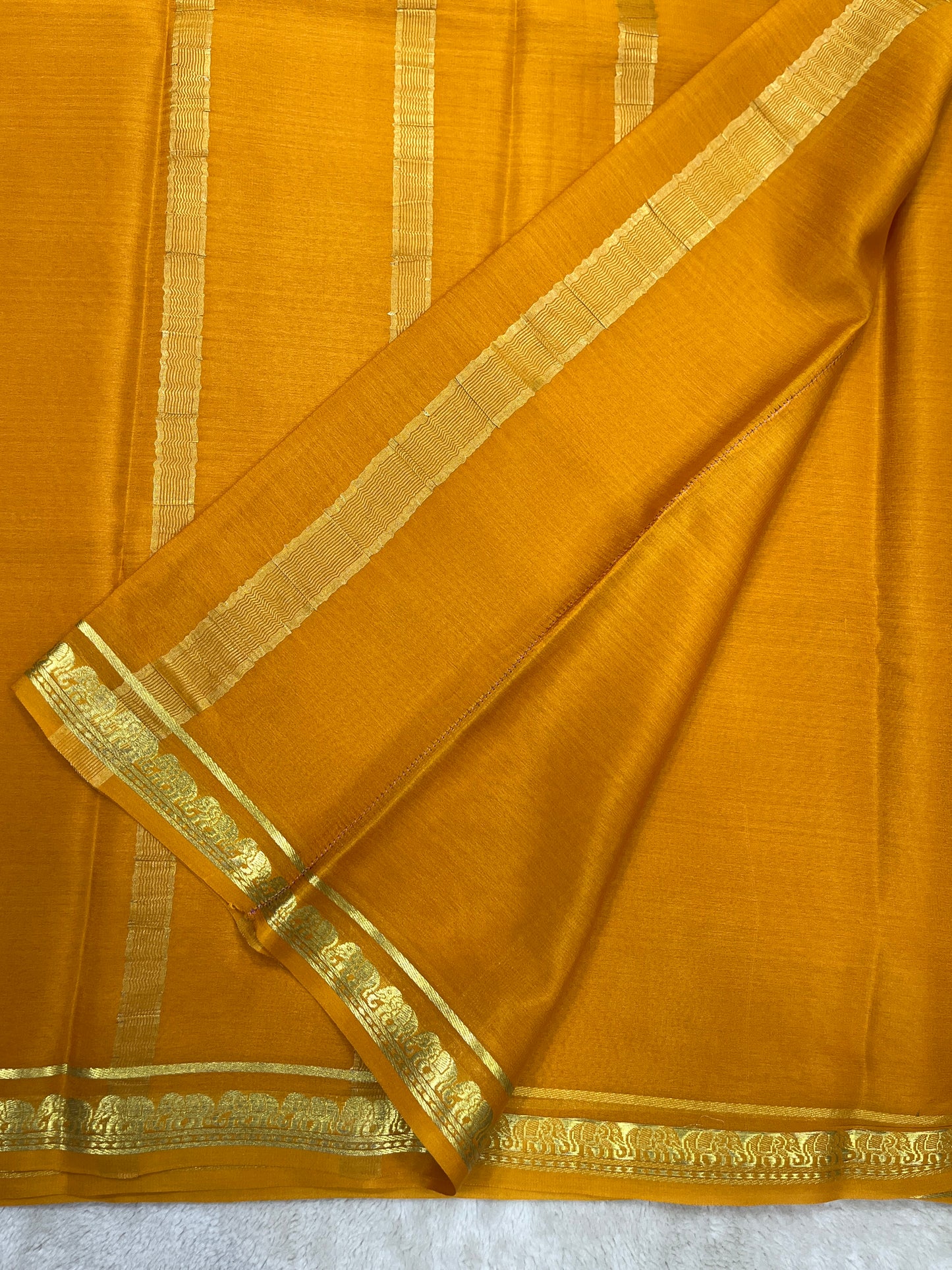 pure crepe mysore silk in piping Yellow Self Blouse _1146006