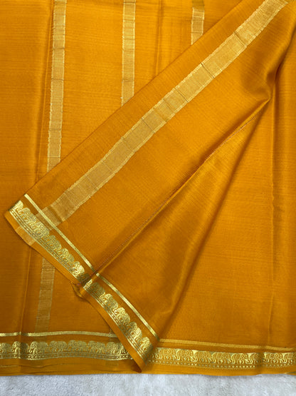 pure crepe mysore silk in piping Yellow Self Blouse _1146006
