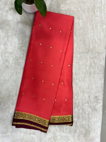 pure crepe mysore silk saree - butta -1610022