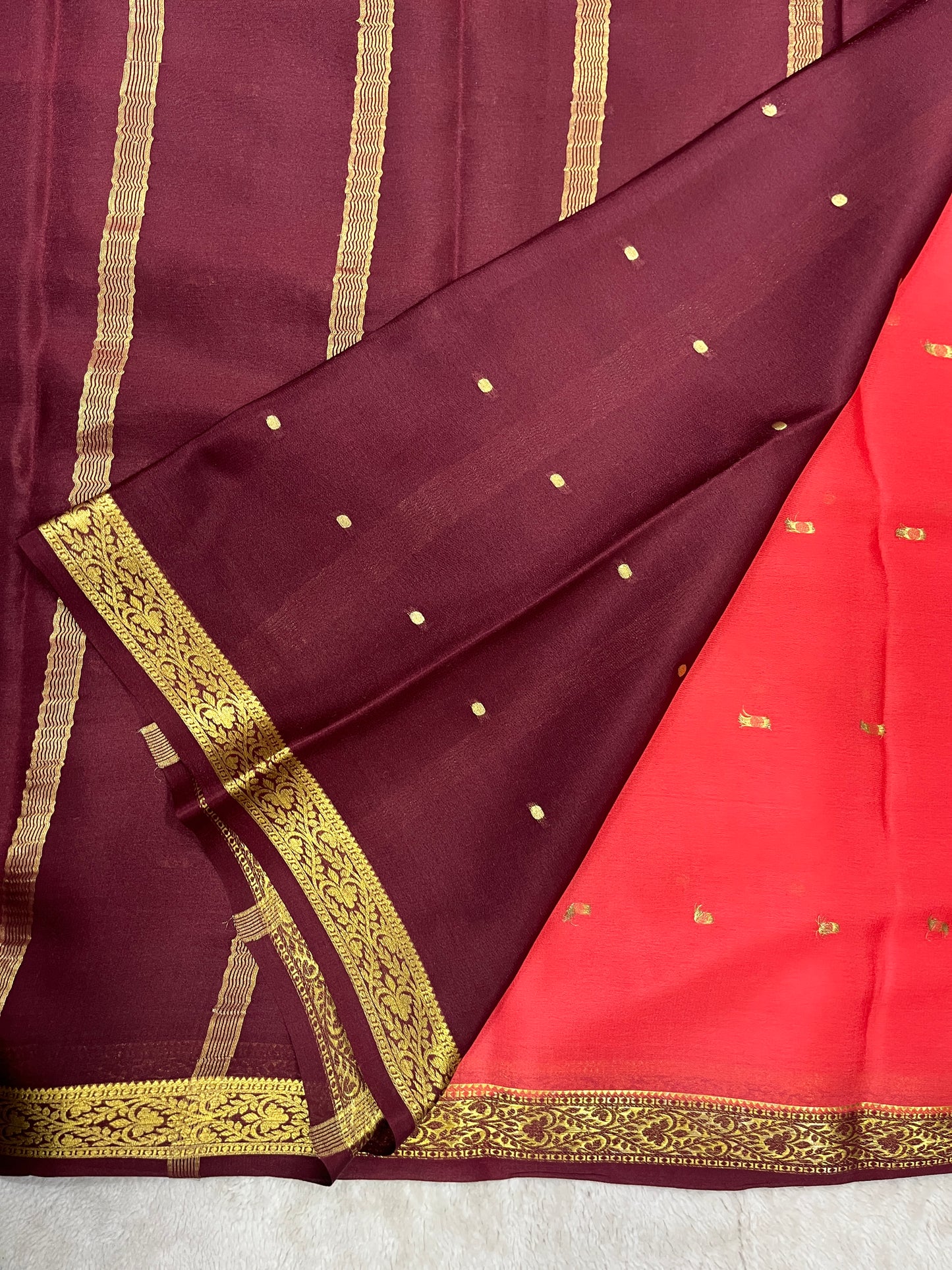 pure crepe mysore silk saree - butta -1610022