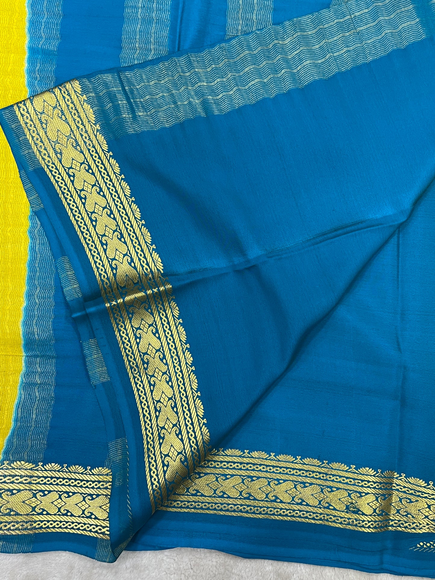pure crepe mysore silk - patti border - 1146001