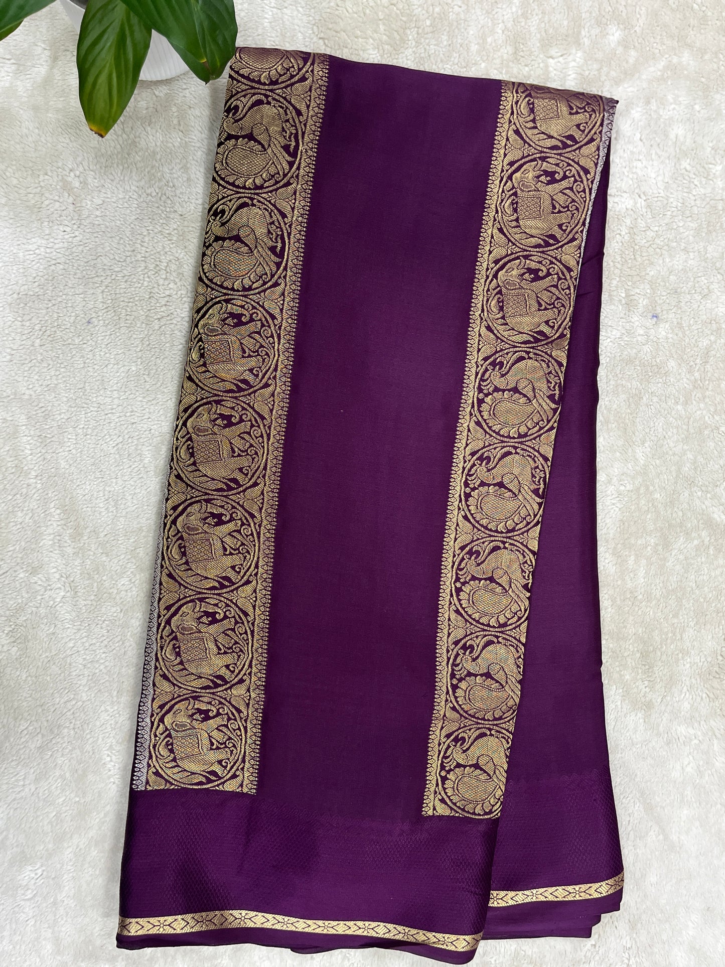 Pure Crepe Mysore silk saree - 1145313
