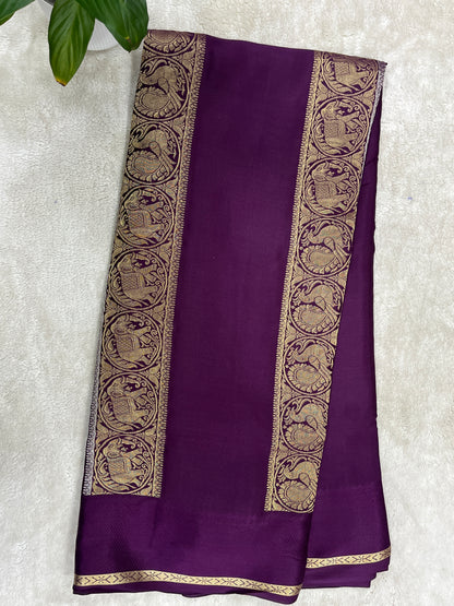Pure Crepe Mysore silk saree - 1145313