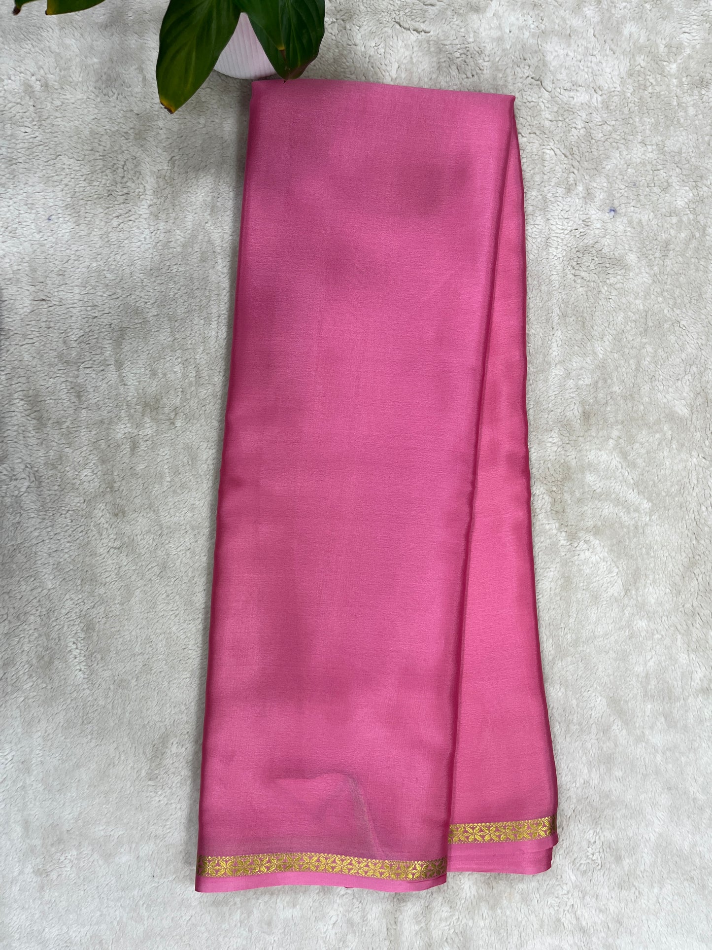 Pure Crepe Mysore silk saree piping border - 1146006