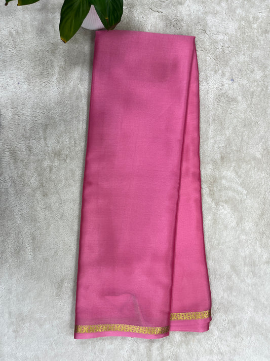 Pure Crepe Mysore silk saree piping border - 1146006