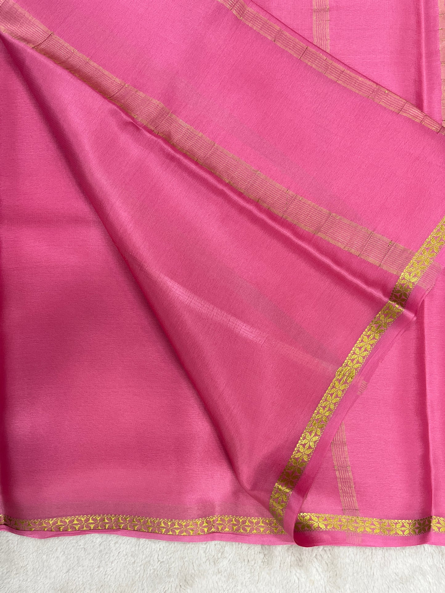 Pure Crepe Mysore silk saree piping border - 1146006