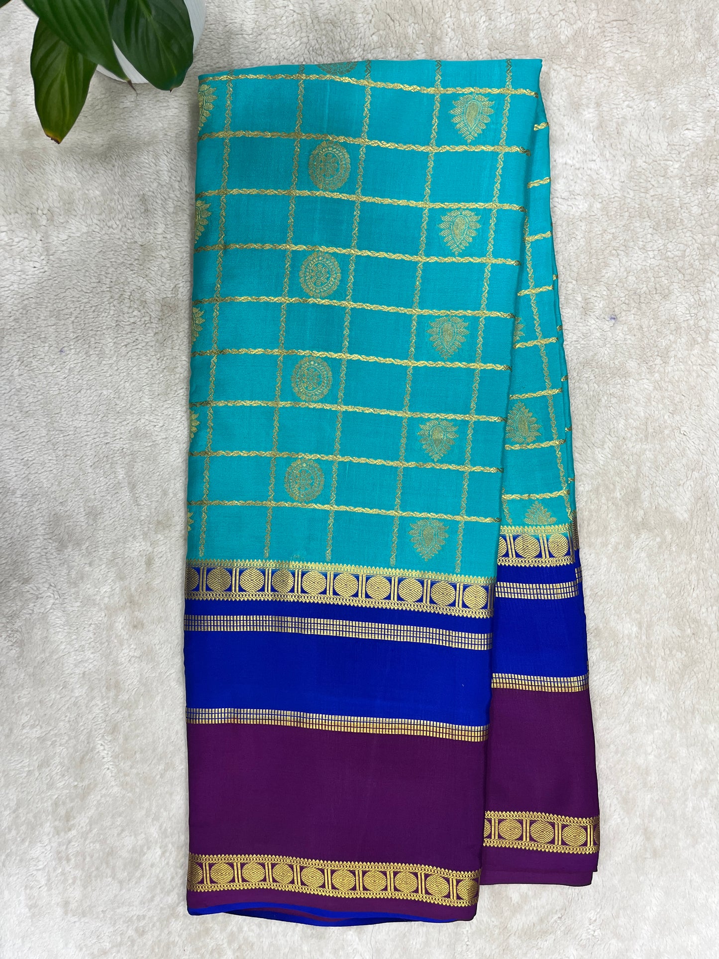 Pure Crepe Mysore Silk Saree in 3D pattern 1145314