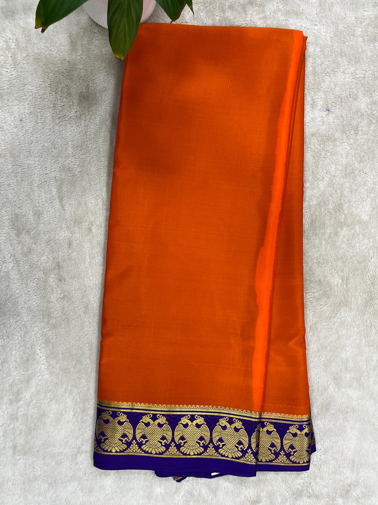 Pure Crepe Mysore Silk Saree in Gandaberunda pattern - 1146004