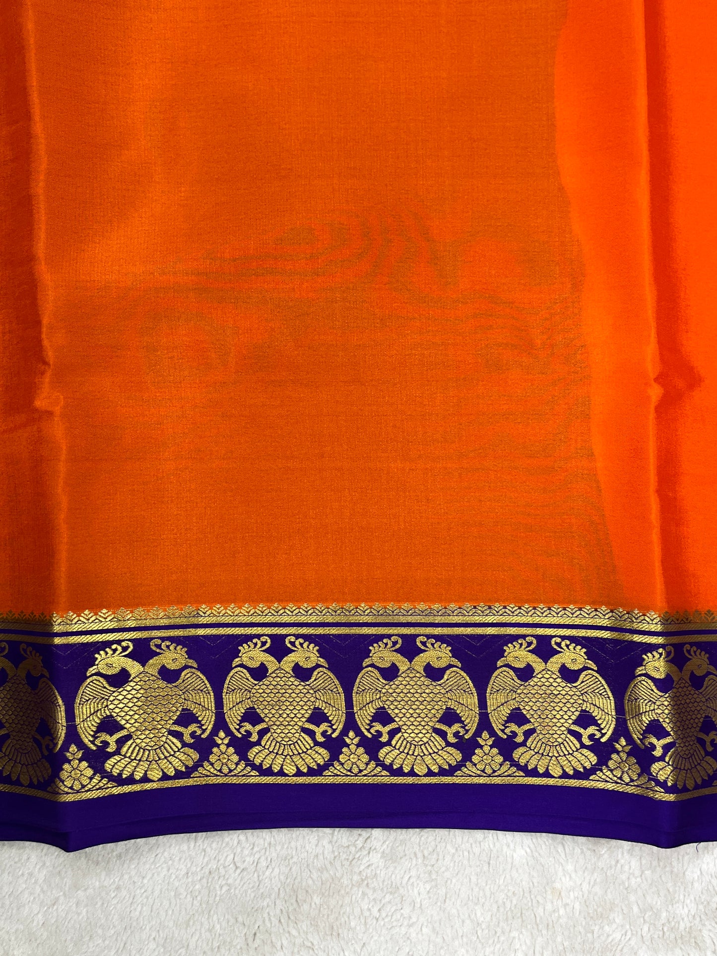 Pure Crepe Mysore Silk Saree in Gandaberunda pattern - 1146004