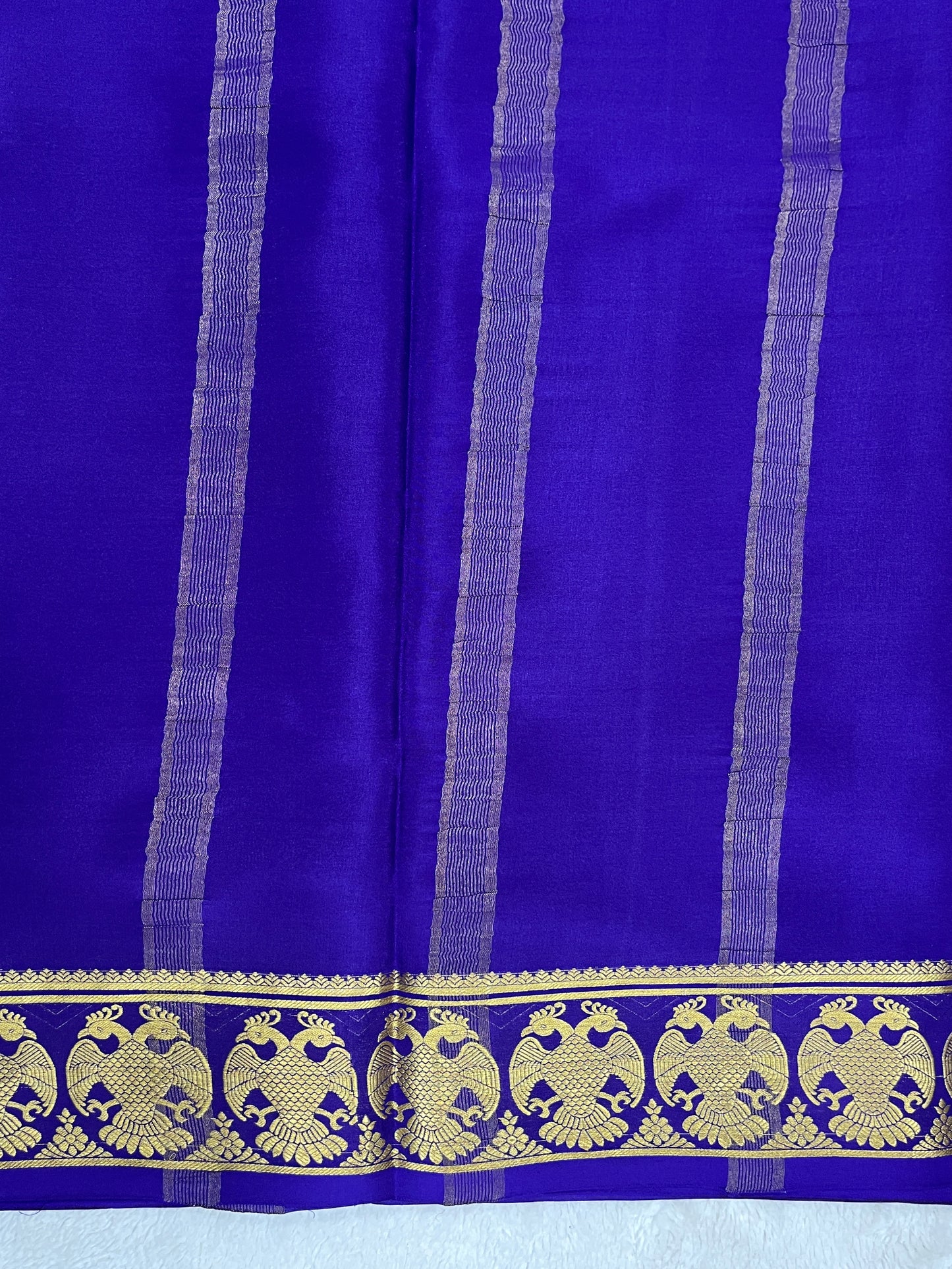 Pure Crepe Mysore Silk Saree in Gandaberunda pattern - 1146004
