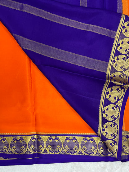 Pure Crepe Mysore Silk Saree in Gandaberunda pattern - 1146004