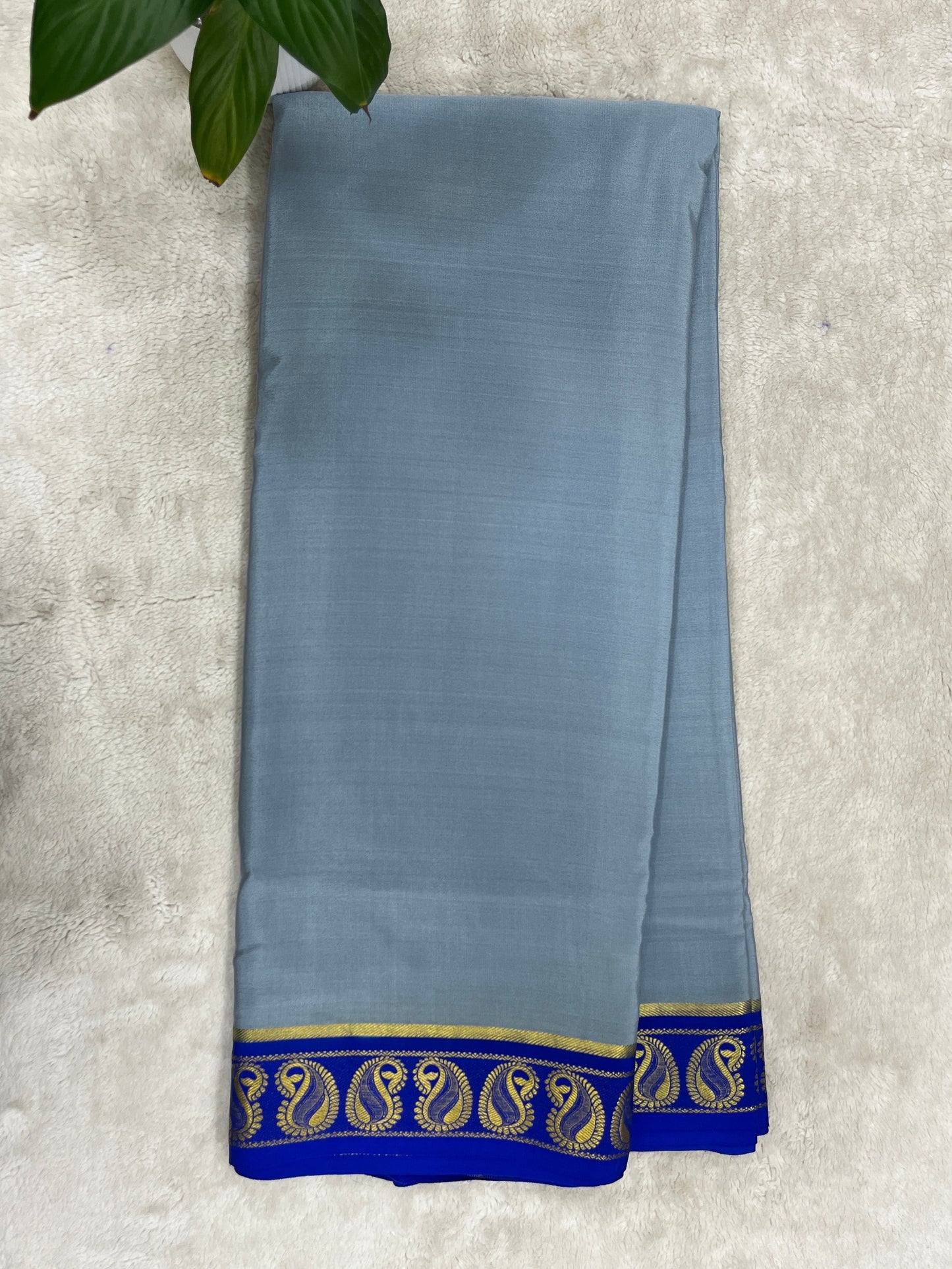 Pure Crepe Mysore Silk Saree in mango pattern - 1146001