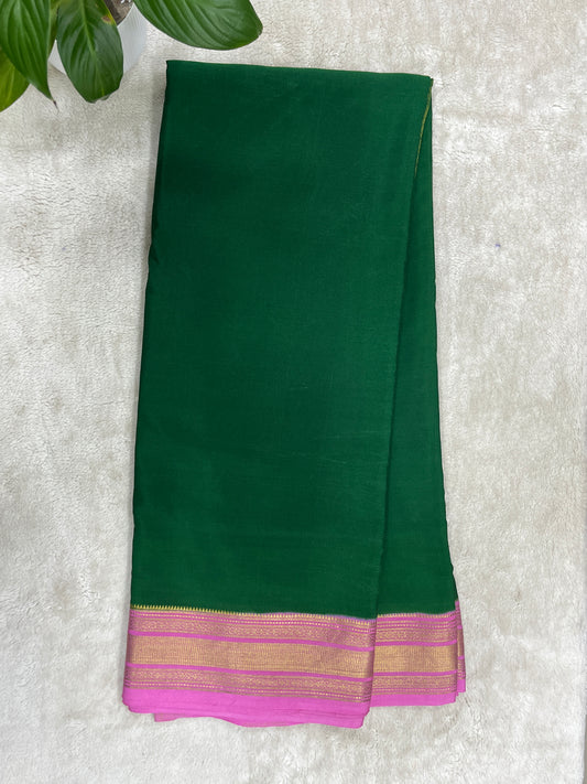 Pure Crepe Mysore Silk Saree in gatti border - 1146001