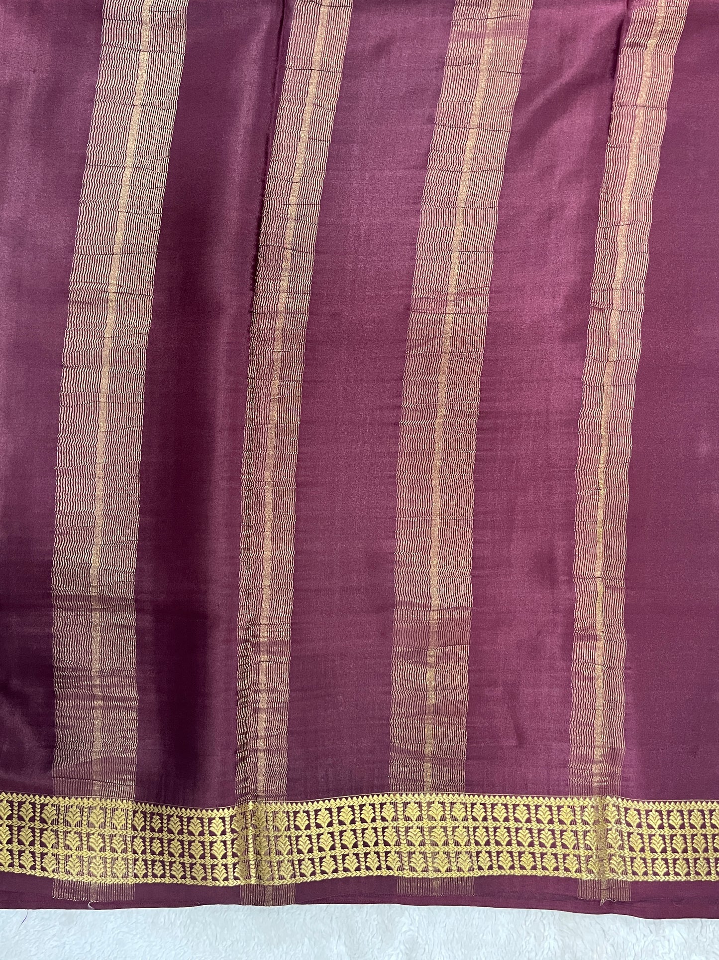 Pure Crepe Mysore Silk Saree in checks pattern - 1145317