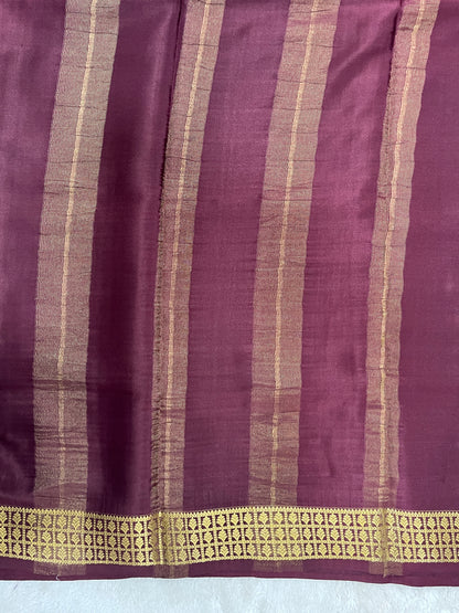 Pure Crepe Mysore Silk Saree in checks pattern - 1145317