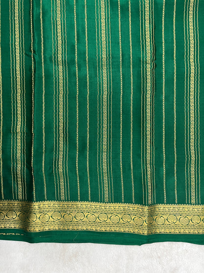 Pure Crepe Mysore Silk Saree in stripes pattern - 1145306