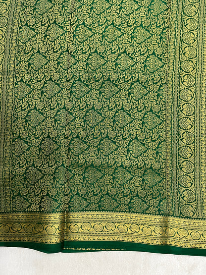 Pure Crepe Mysore Silk Saree in stripes pattern - 1145306