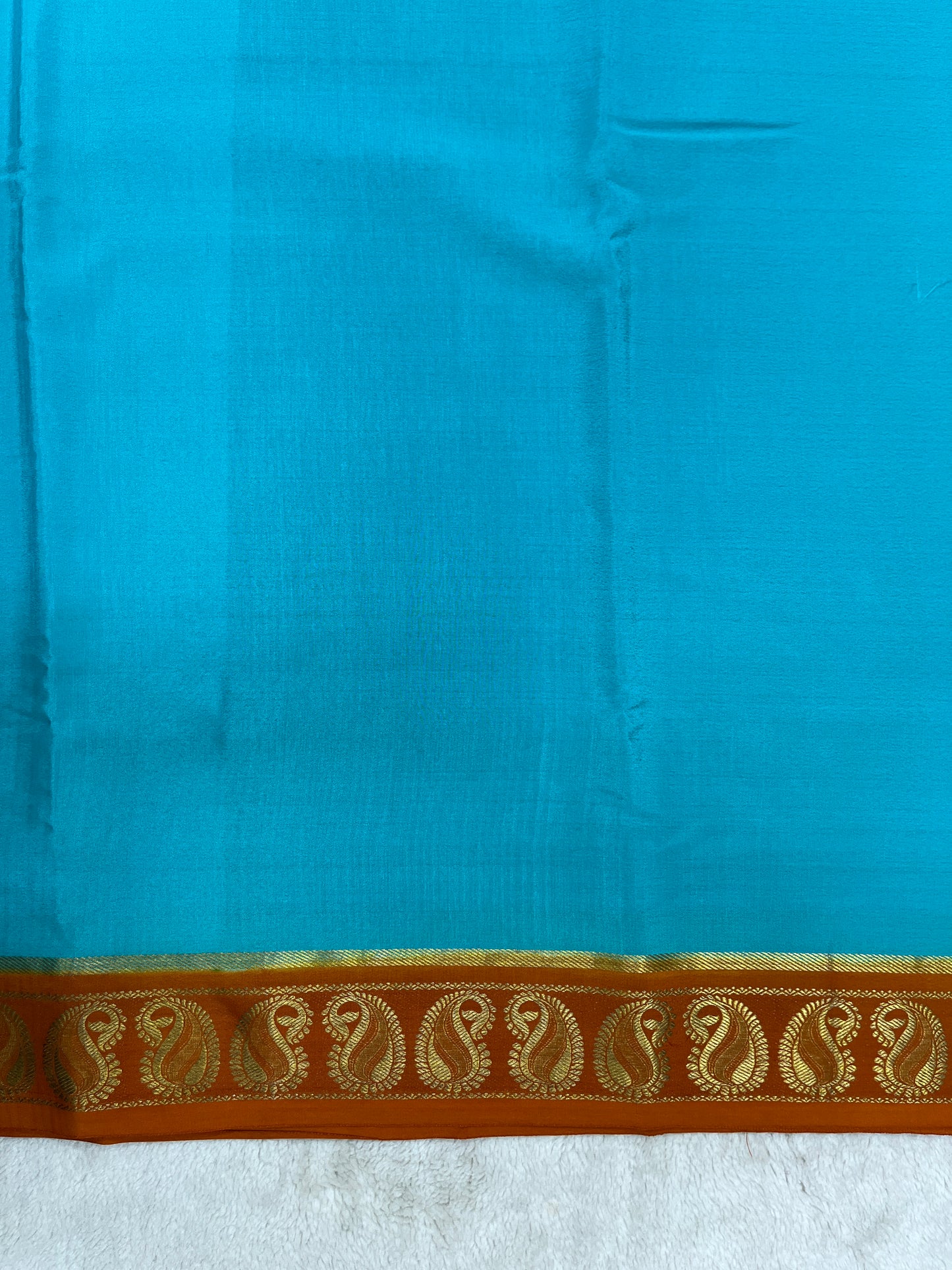 Pure Crepe Mysore Silk Saree in mango border - 1146001