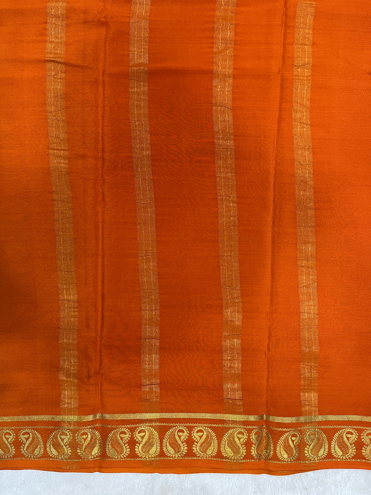 Pure Crepe Mysore Silk Saree in mango border - 1146001