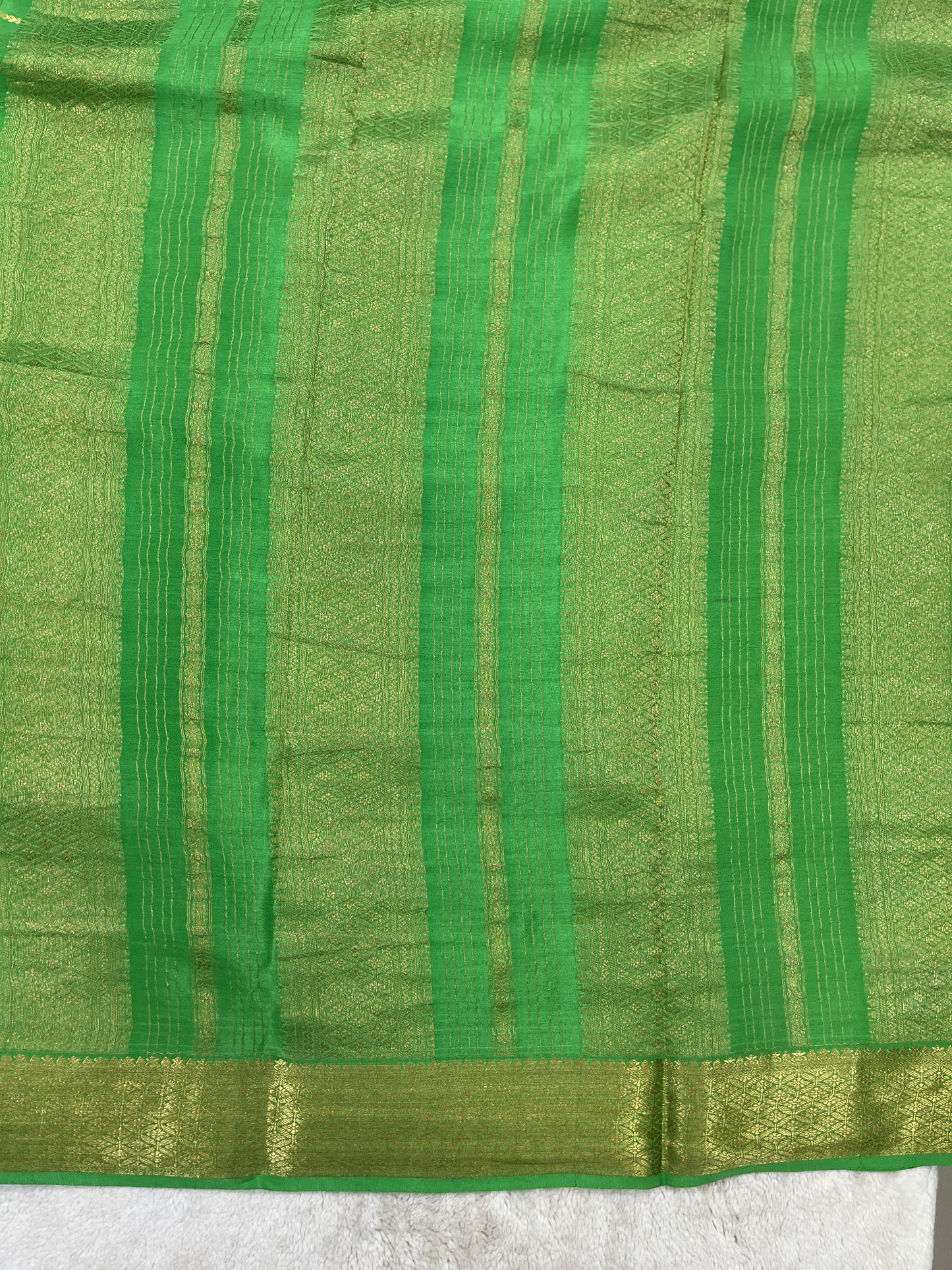 Pure Crepe Mysore Silk Saree in checks pattern - 1145305