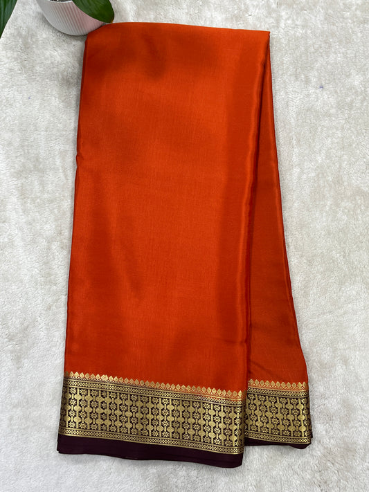 Pure Crepe Mysore Silk Saree in Rudraksh - 1146004