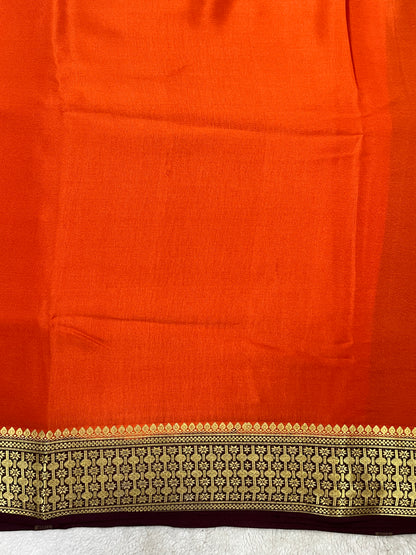 Pure Crepe Mysore Silk Saree in Rudraksh - 1146004