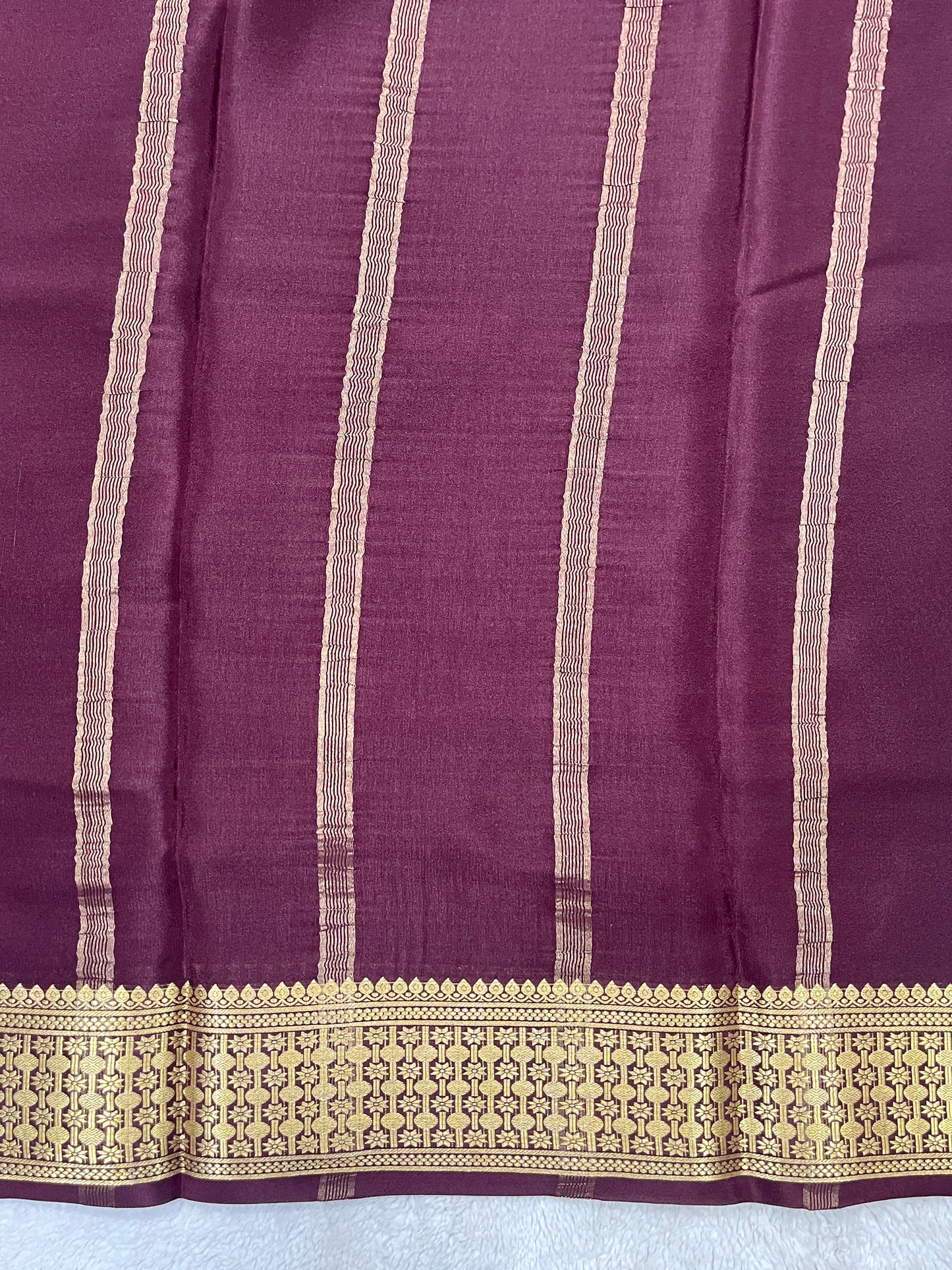 Pure Crepe Mysore Silk Saree in Rudraksh - 1146004