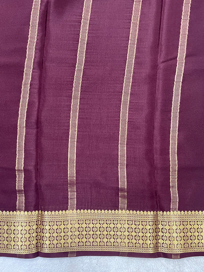 Pure Crepe Mysore Silk Saree in Rudraksh - 1146004