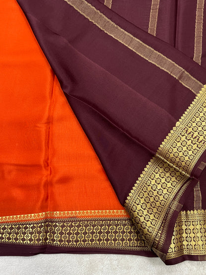Pure Crepe Mysore Silk Saree in Rudraksh - 1146004