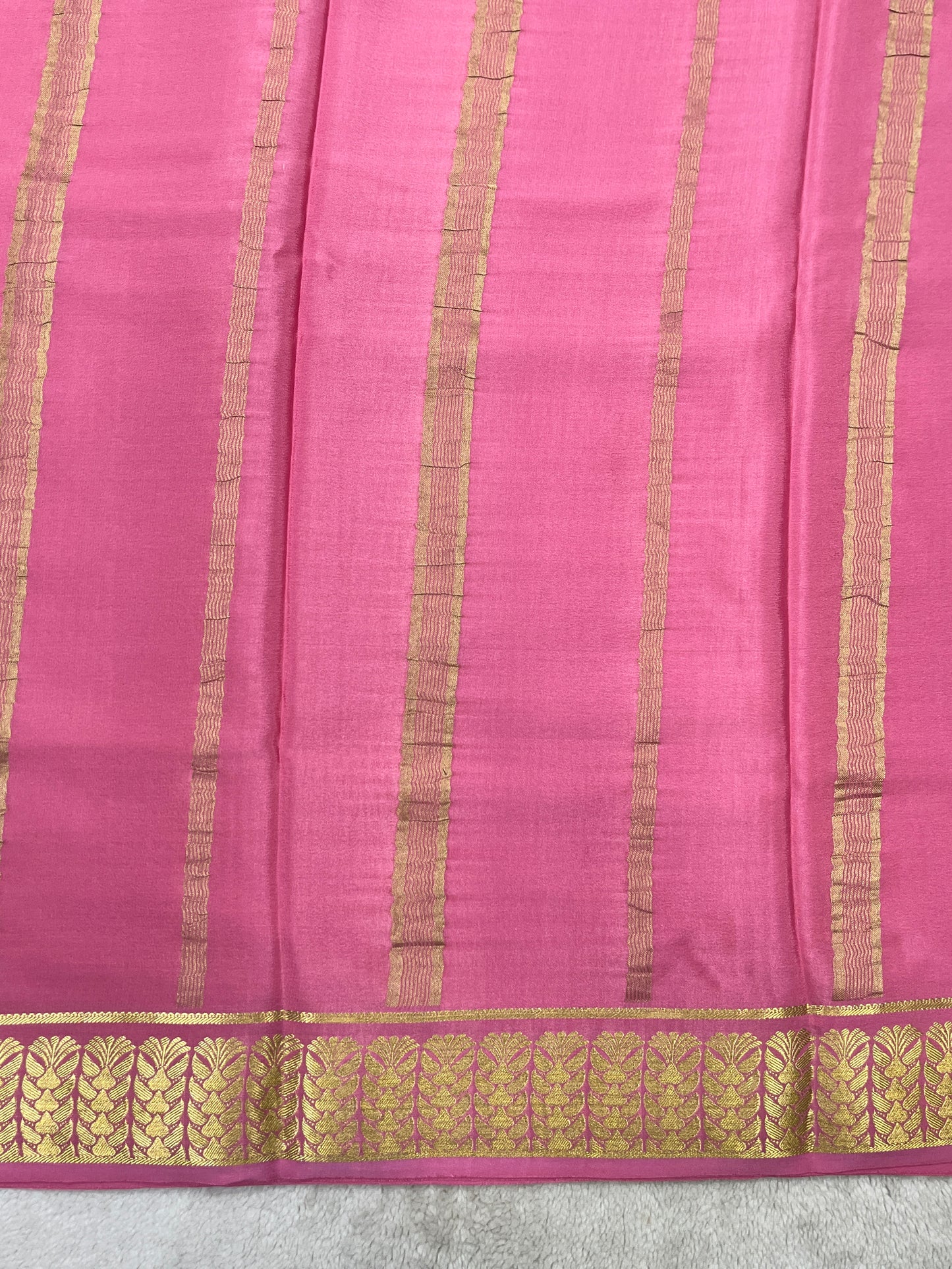 Pure Crepe Mysore Silk Saree in checks pattern - 1145314