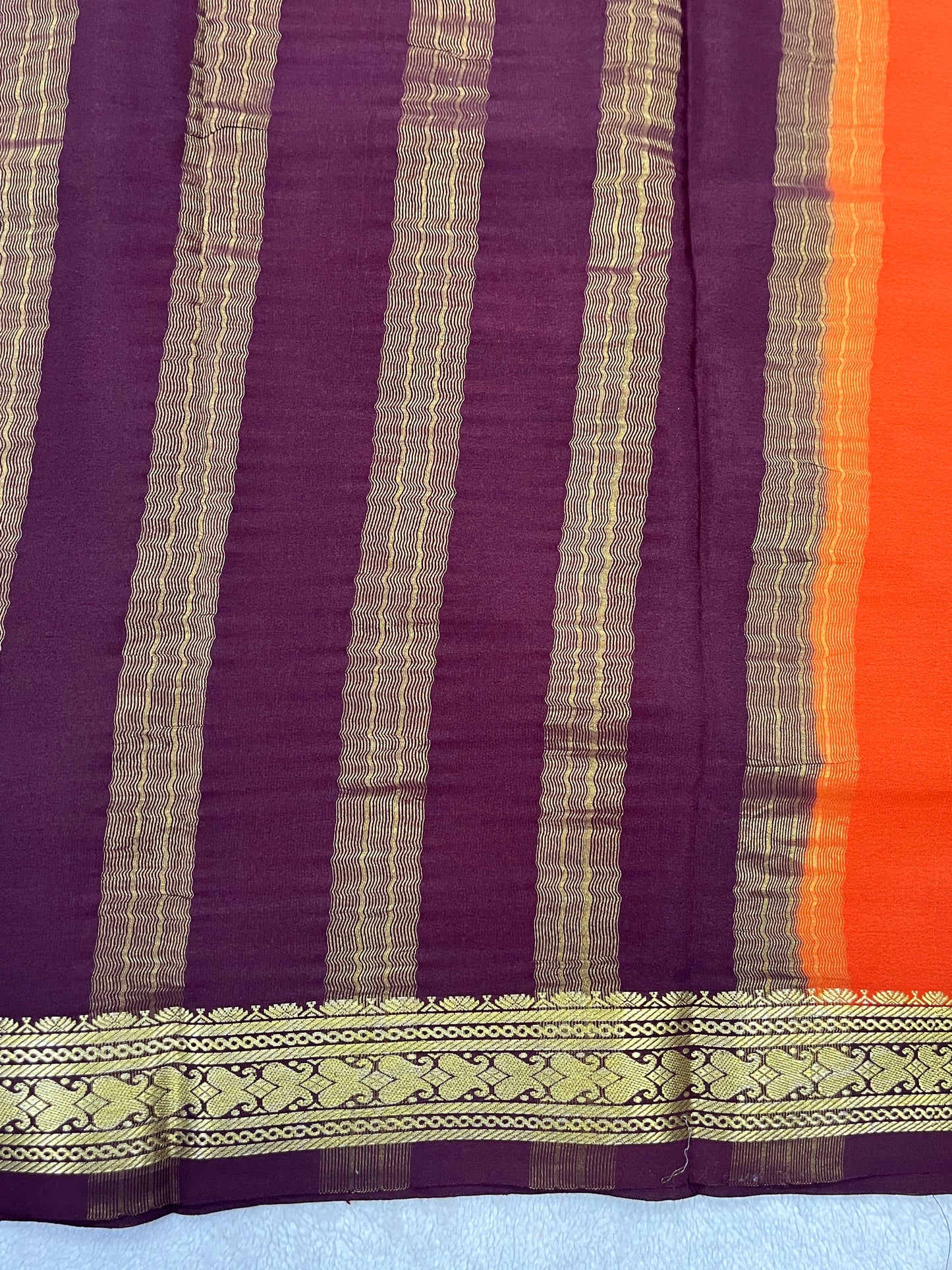 pure crepe mysore silk - patti border - 1146001
