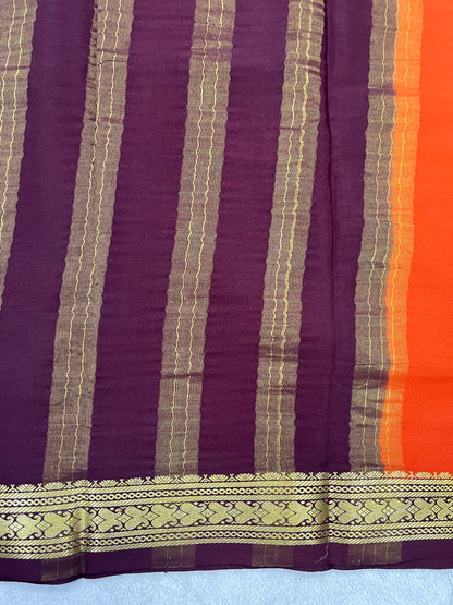 pure crepe mysore silk - patti border - 1146001