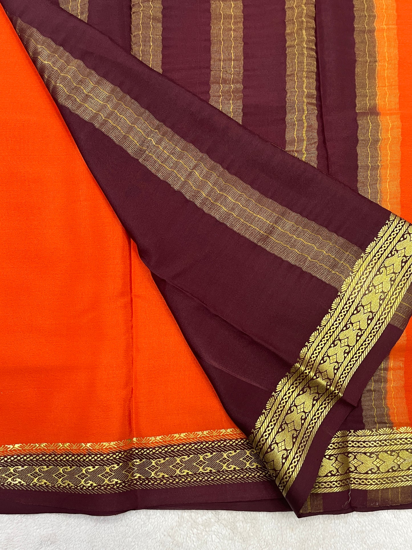 pure crepe mysore silk - patti border - 1146001