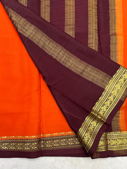 pure crepe mysore silk - patti border - 1146001