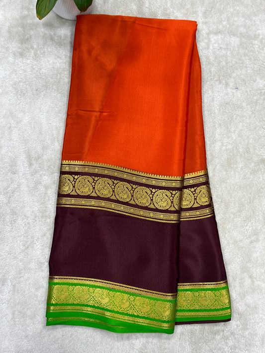 Pure Crepe Mysore Silk Saree in 3D pattern - 1146002