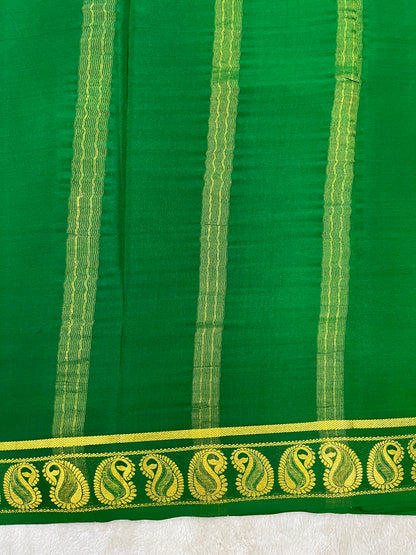 Pure Crepe Mysore Silk Saree in mango border - 1146001