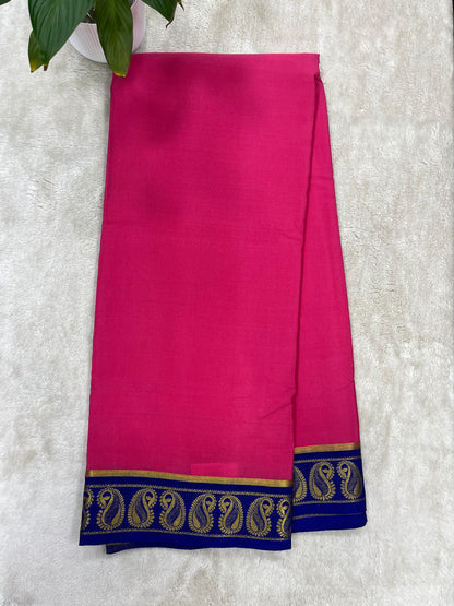Pure Crepe Mysore Silk Saree in mango border - 1146001