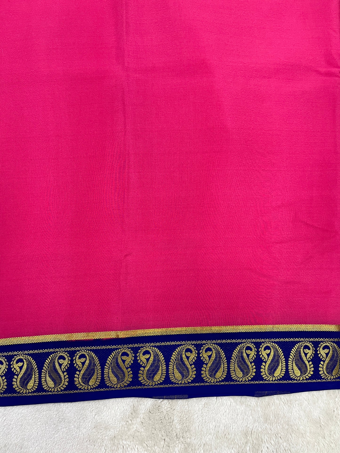 Pure Crepe Mysore Silk Saree in mango border - 1146001