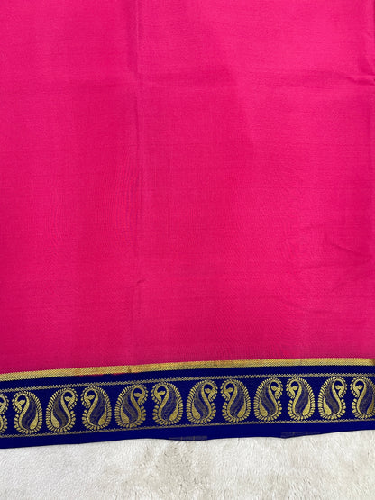 Pure Crepe Mysore Silk Saree in mango border - 1146001