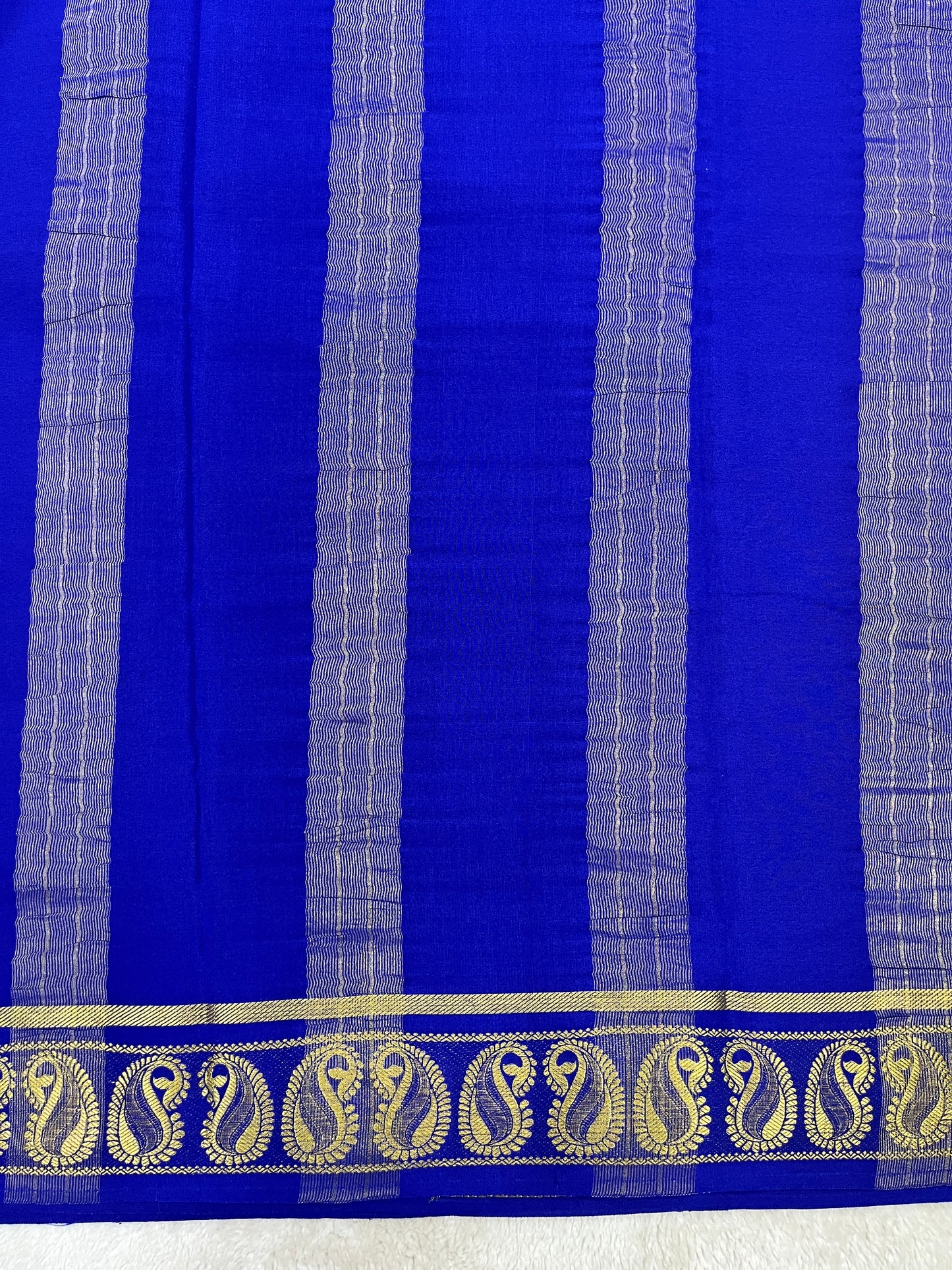 Pure Crepe Mysore Silk Saree in mango border - 1146001