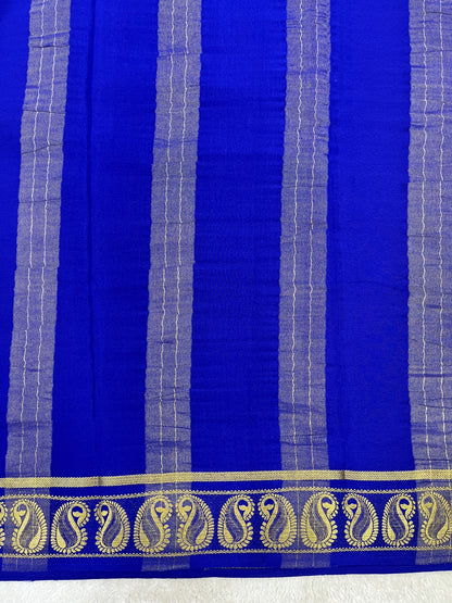 Pure Crepe Mysore Silk Saree in mango border - 1146001