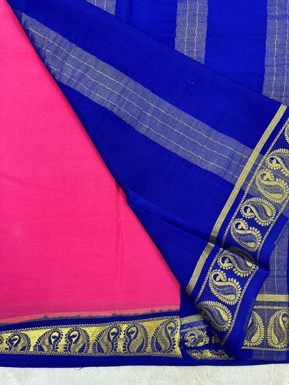 Pure Crepe Mysore Silk Saree in mango border - 1146001