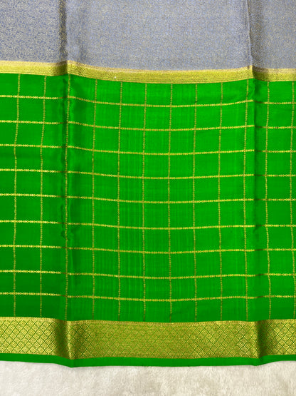 Pure Crepe Mysore Silk Saree brocade checks - 1145313