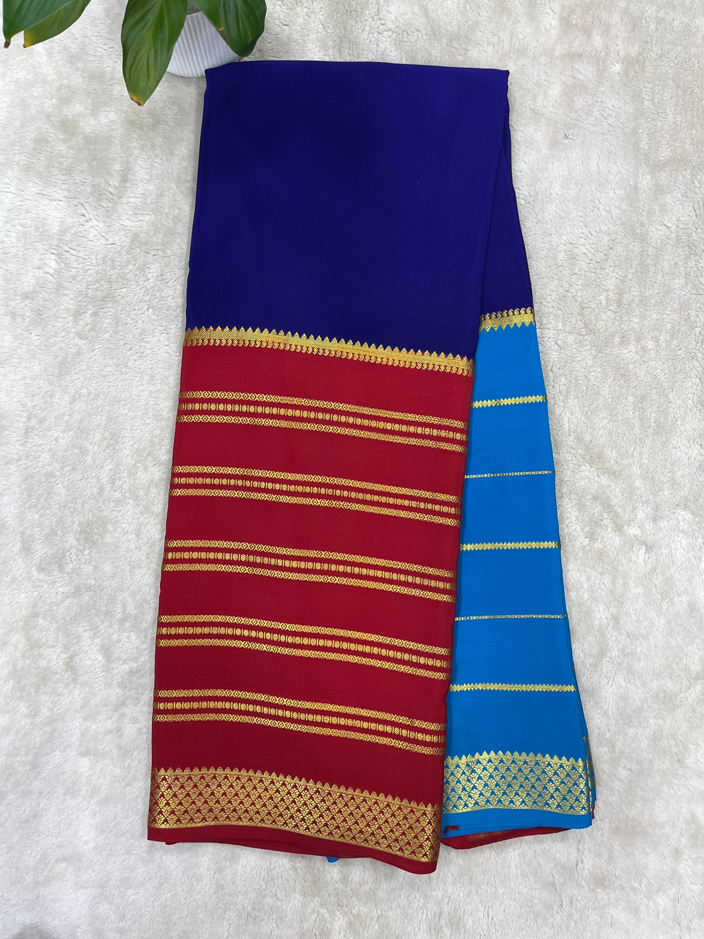 Pure Crepe Mysore Silk Saree in 3D - 1146002