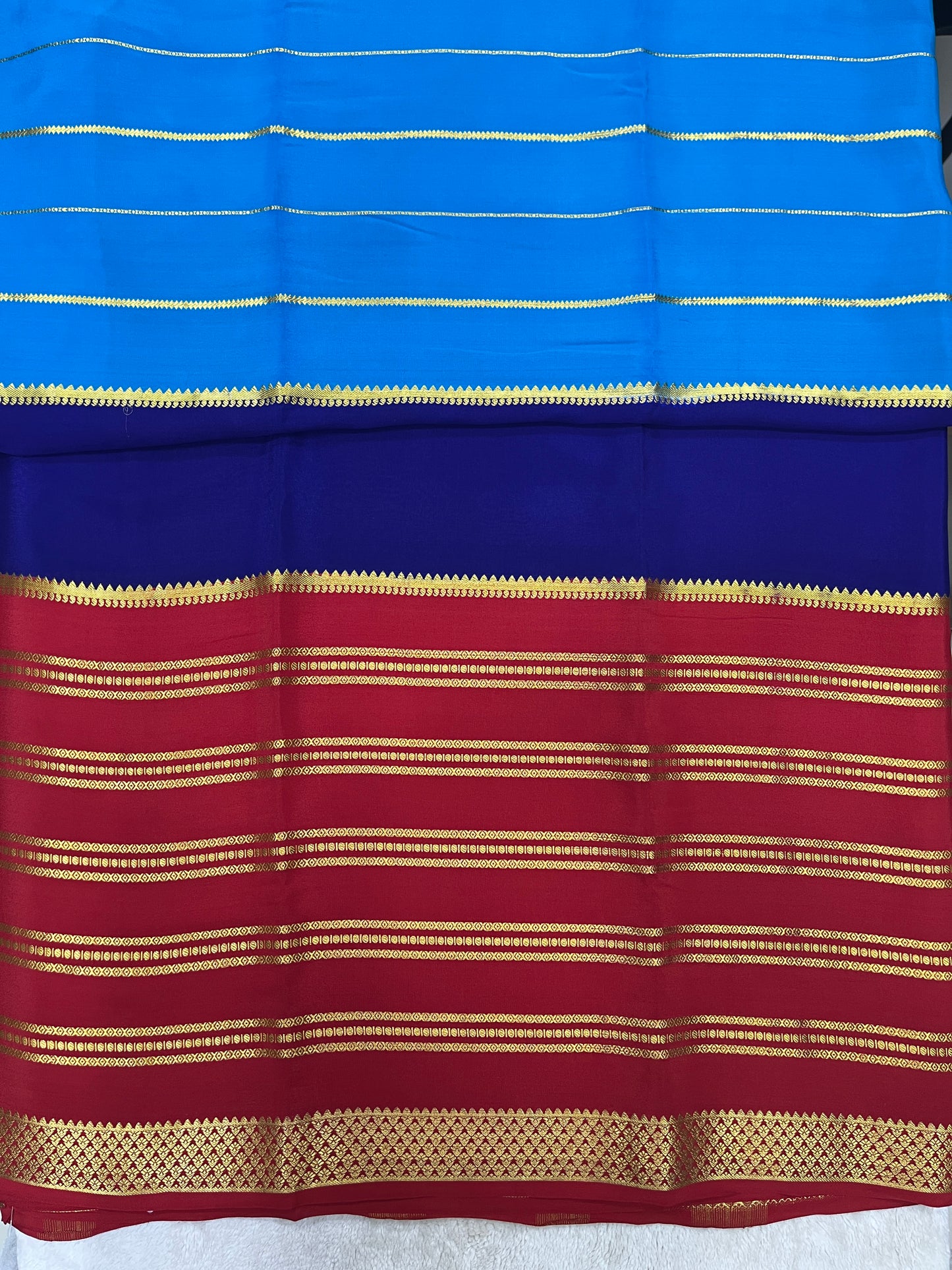 Pure Crepe Mysore Silk Saree in 3D - 1146002